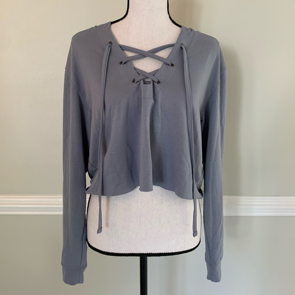 Express Cropped Hoodie with Ties